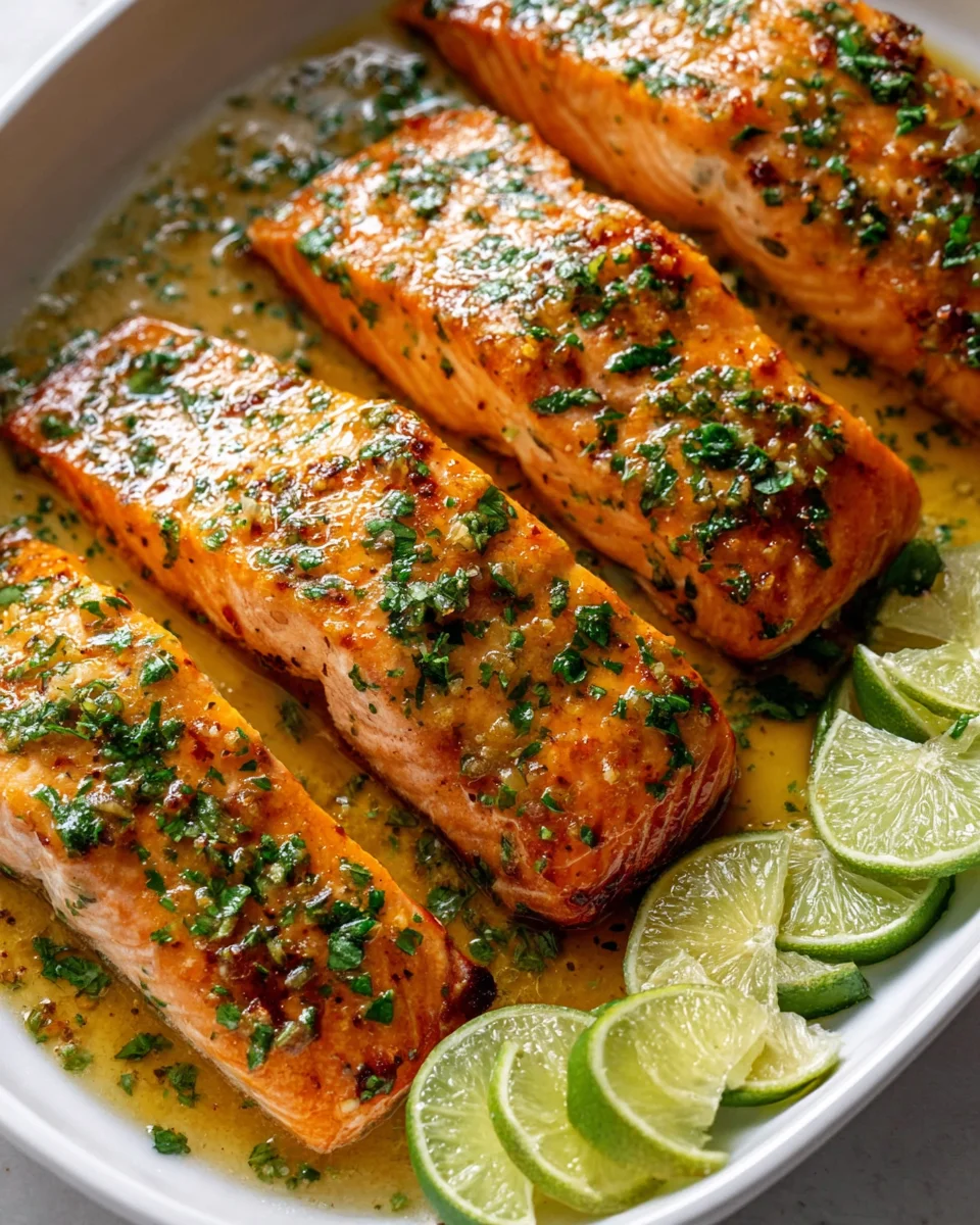 Baked Honey Lime Garlic Butter Salmon Recipe for Easy Dinner