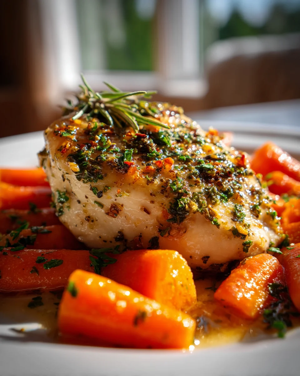 Lemon Herb Chicken Recipe with Honey Glazed Carrots Delight