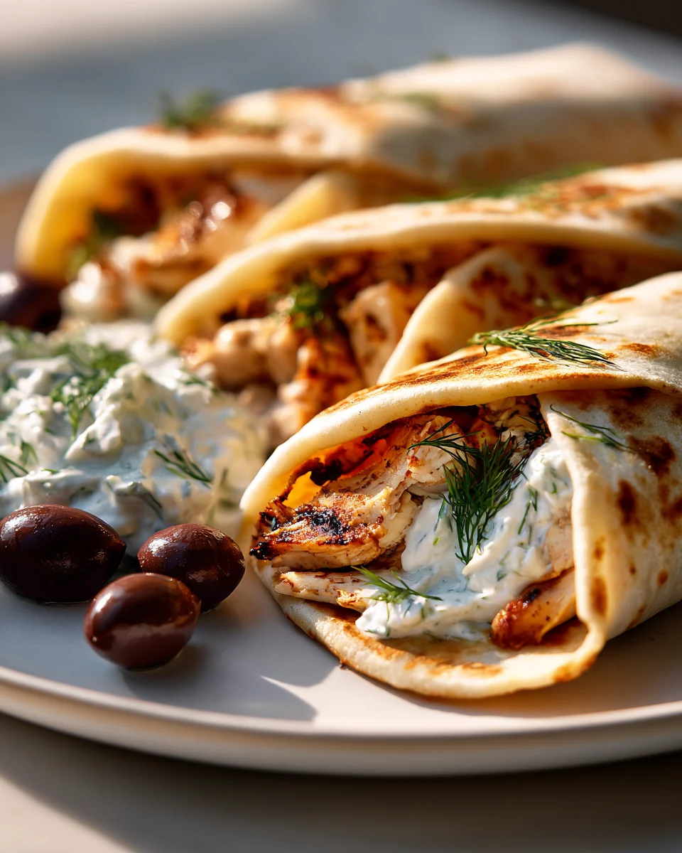 Savory Chicken Wraps with Creamy Tzatziki