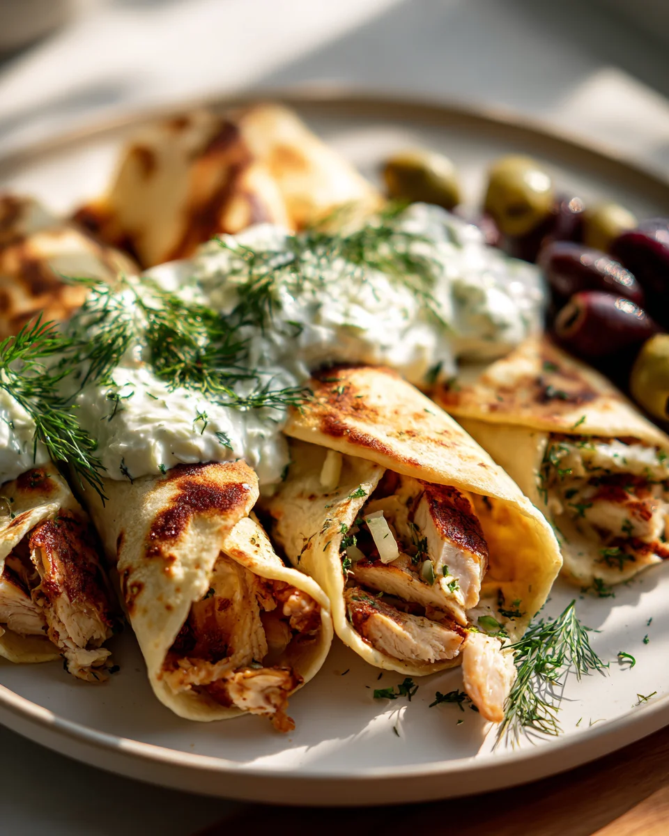 Savory Chicken Wraps with Creamy Tzatziki