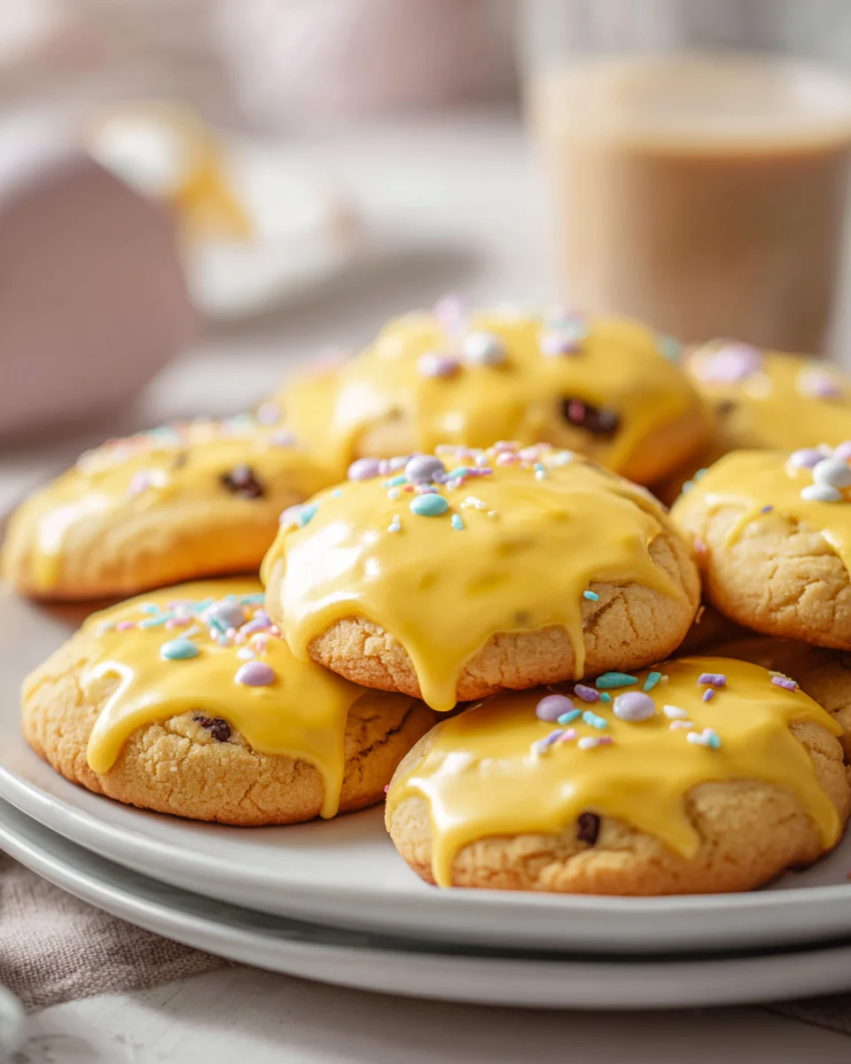 Lemon Glaze Easter Chocolate Chip Cookies Recipe Delight