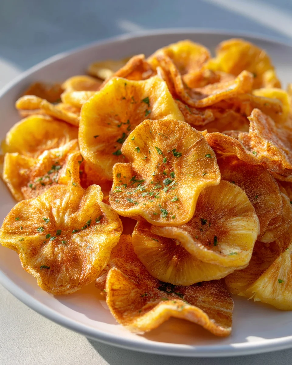 Crispy Air Fryer Cinnamon Sugar Pineapple Chips Recipe
