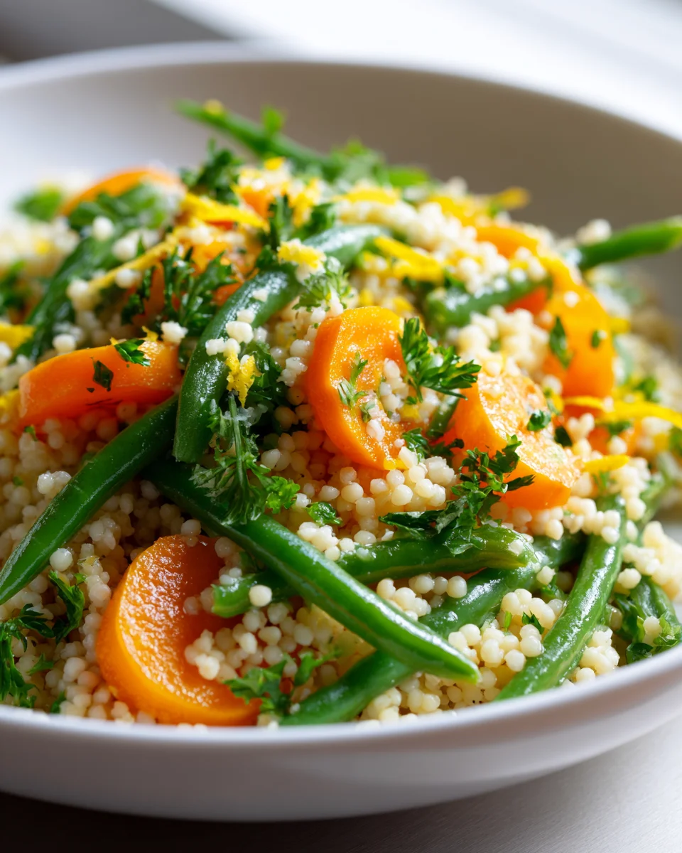 Honey Glazed Carrots & Green Beans Couscous Salad Recipe