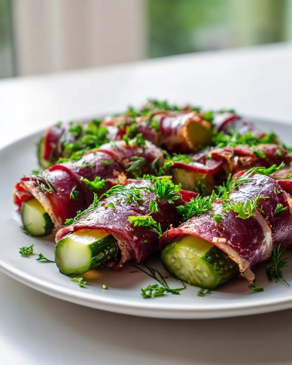 Keto Pastrami and Pickle Roll Ups: Delicious Low-Carb Snack