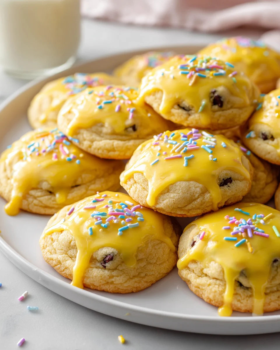 Lemon Glaze Easter Chocolate Chip Cookies Recipe Delight