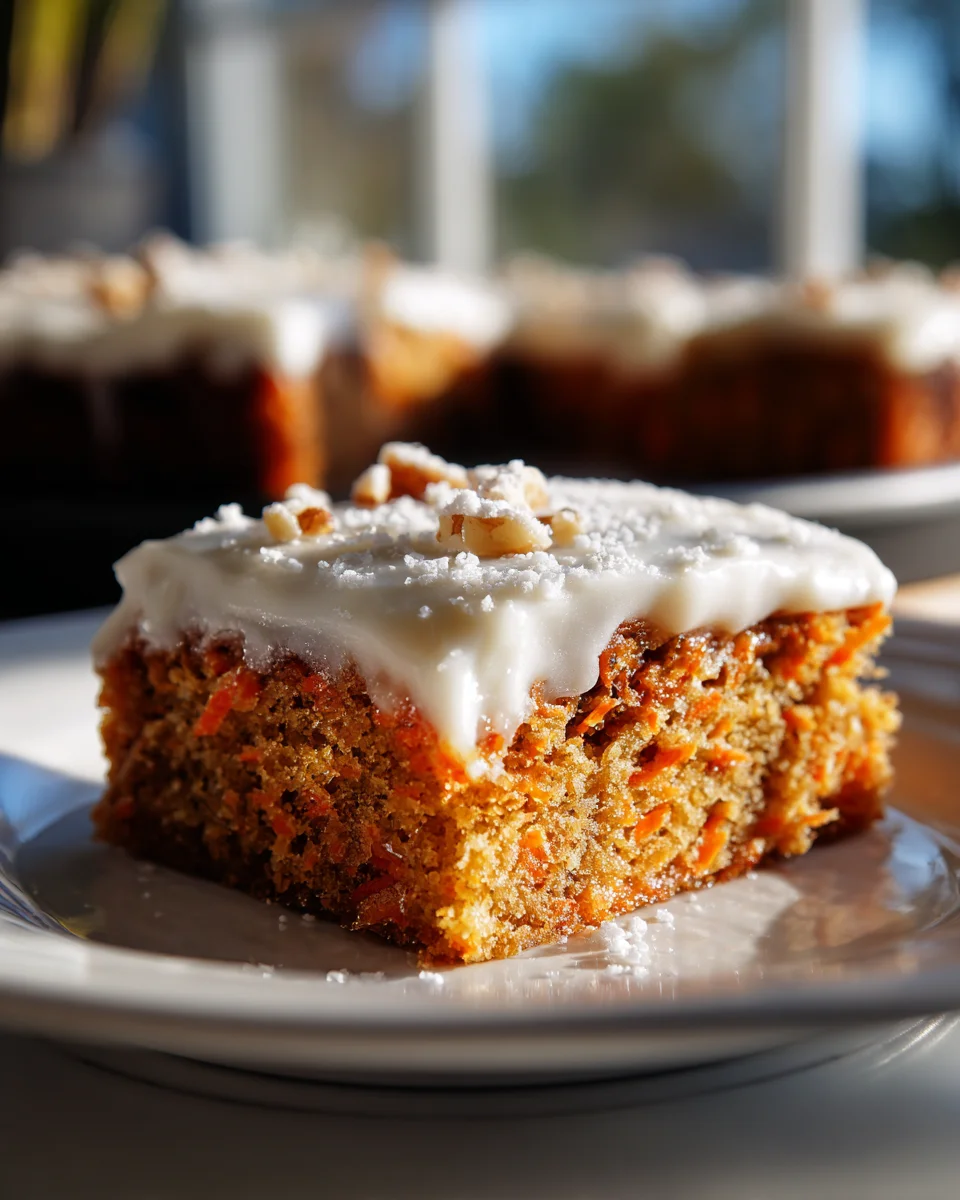 Heavenly Moist Carrot Cake Bars