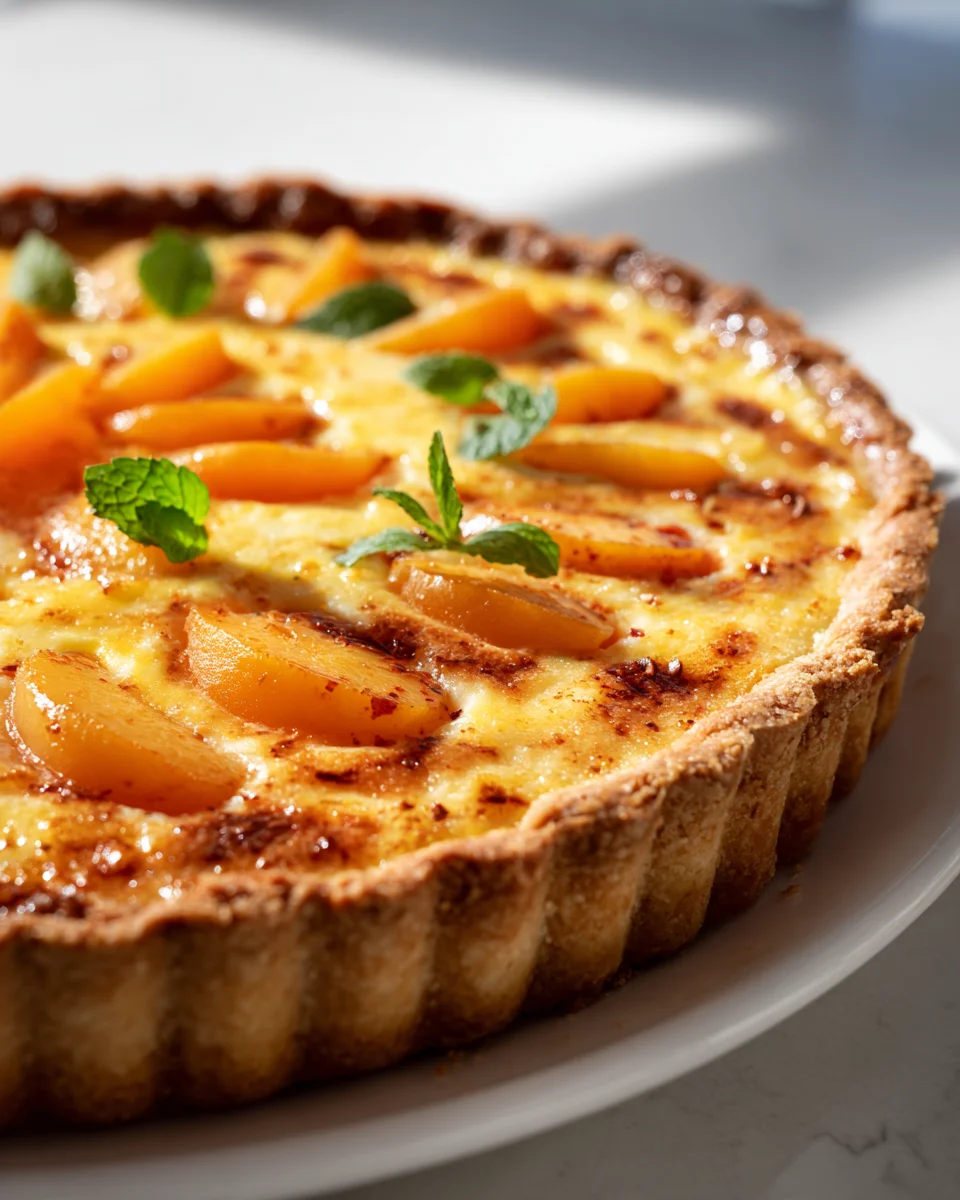 Heavenly Apricot Custard Tart with Rustic Crust
