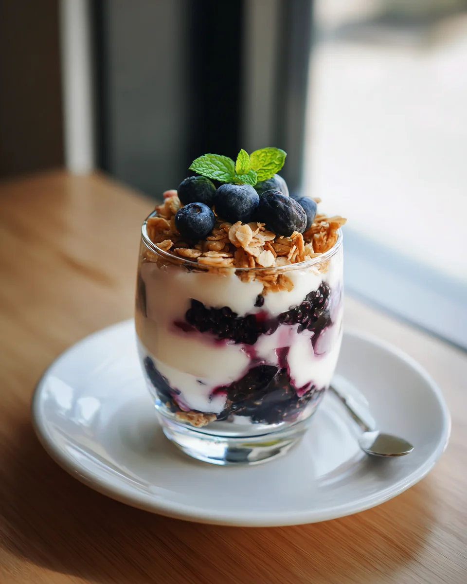 Creamy Mulberry Vanilla Yogurt Parfait