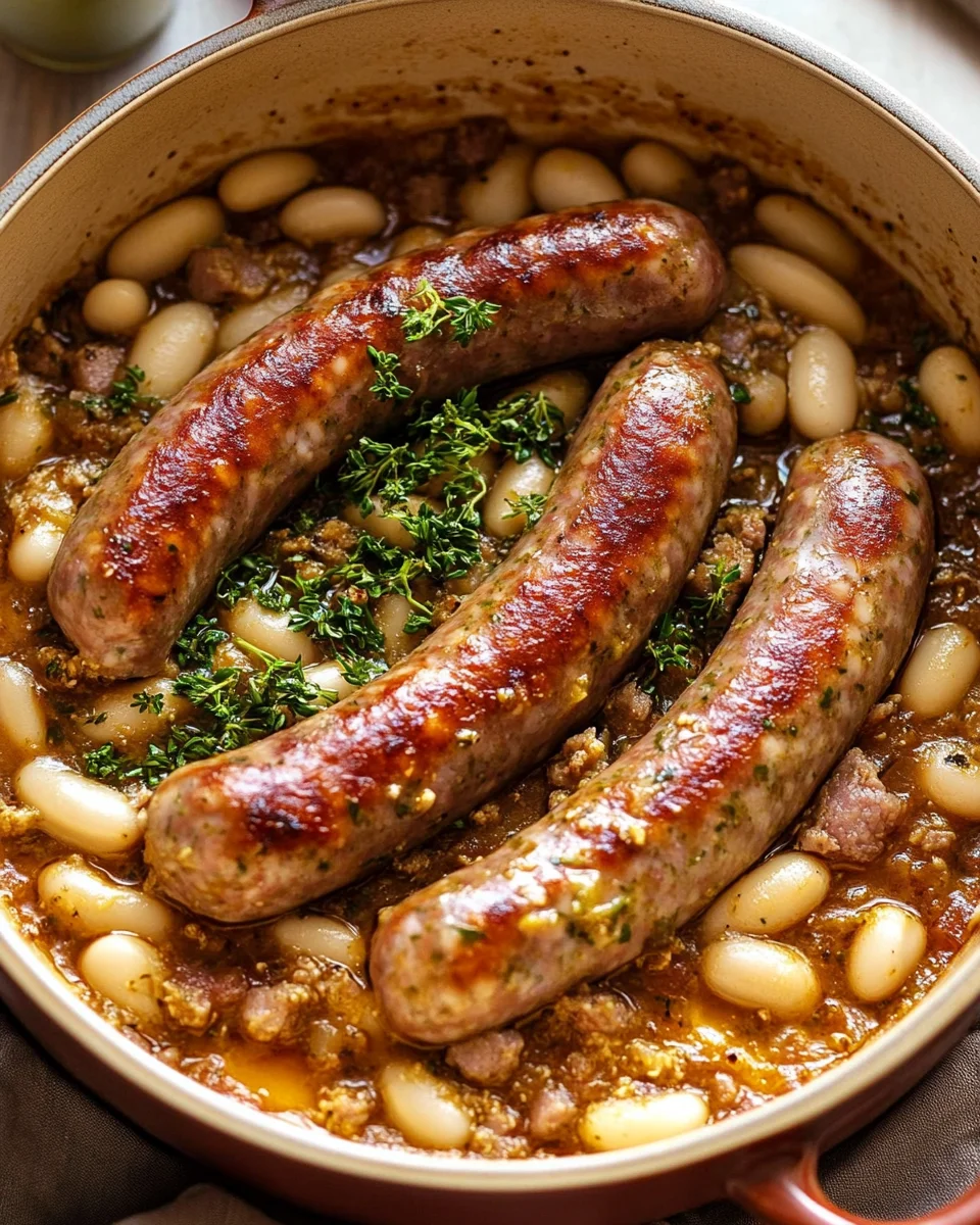 Cassolette Française aux Saucisses et Haricots Blancs
