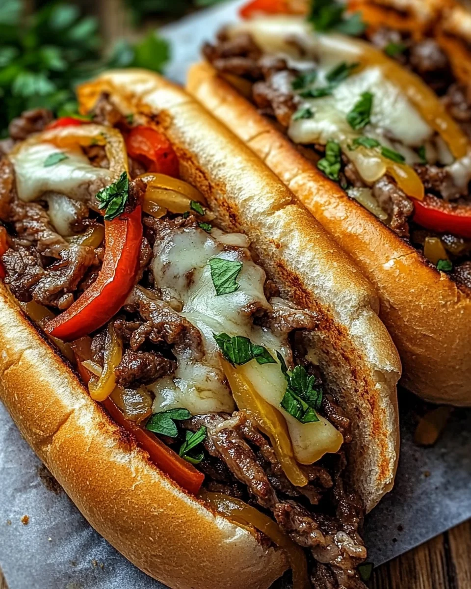 Délicieux Sandwich Philly Cheesesteak fait maison