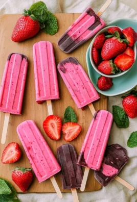 Bâtonnets glacés à la fraise enrobés de chocolat