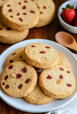 Biscuits au beurre avec fraises séchées et amandes