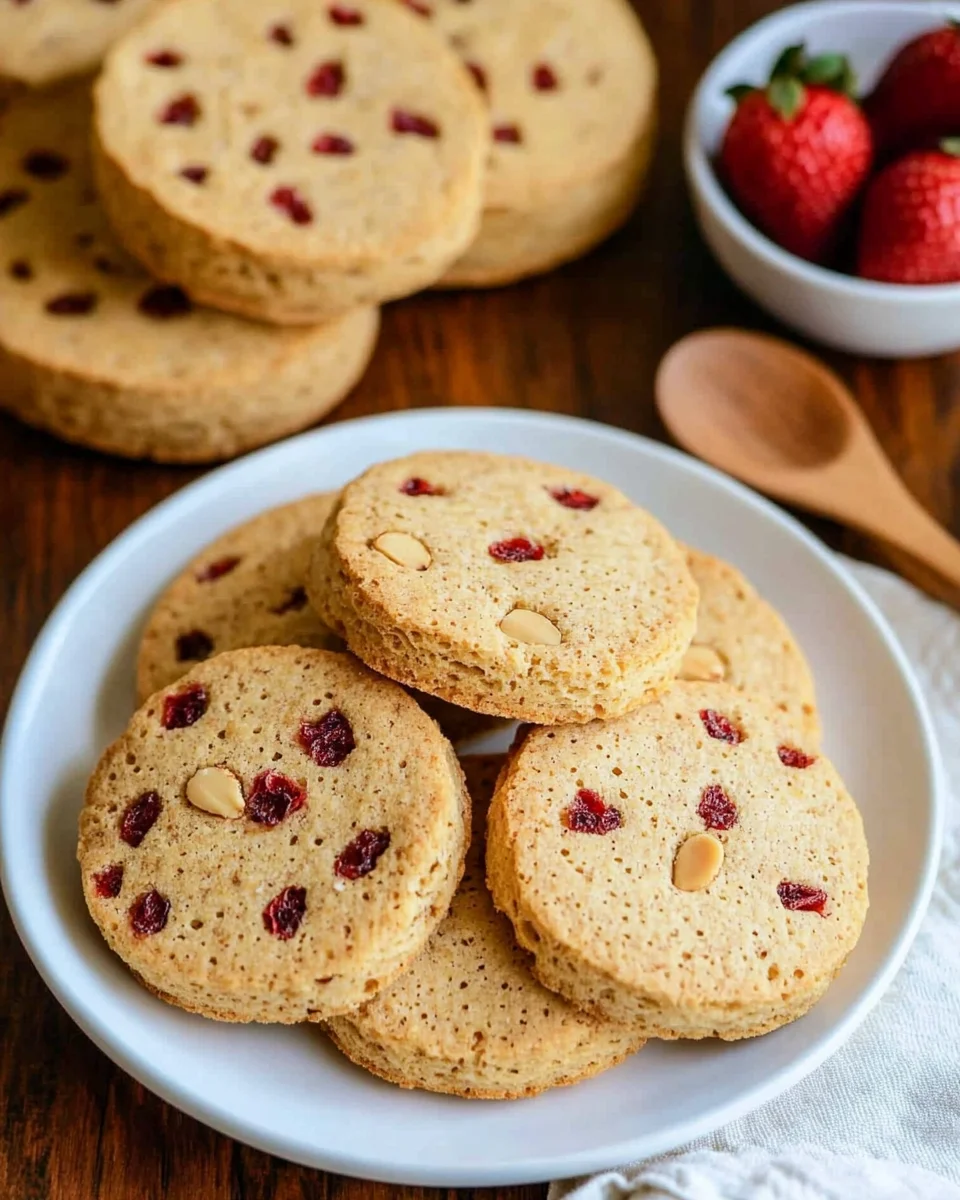 Biscuits au beurre avec fraises séchées et amandes