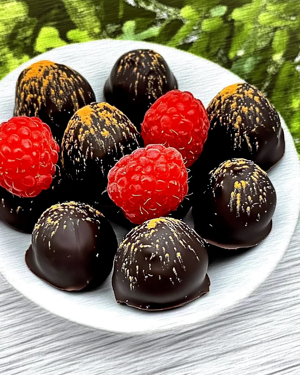 Bonbons de framboises enrobées de chocolat — 3 ingrédients