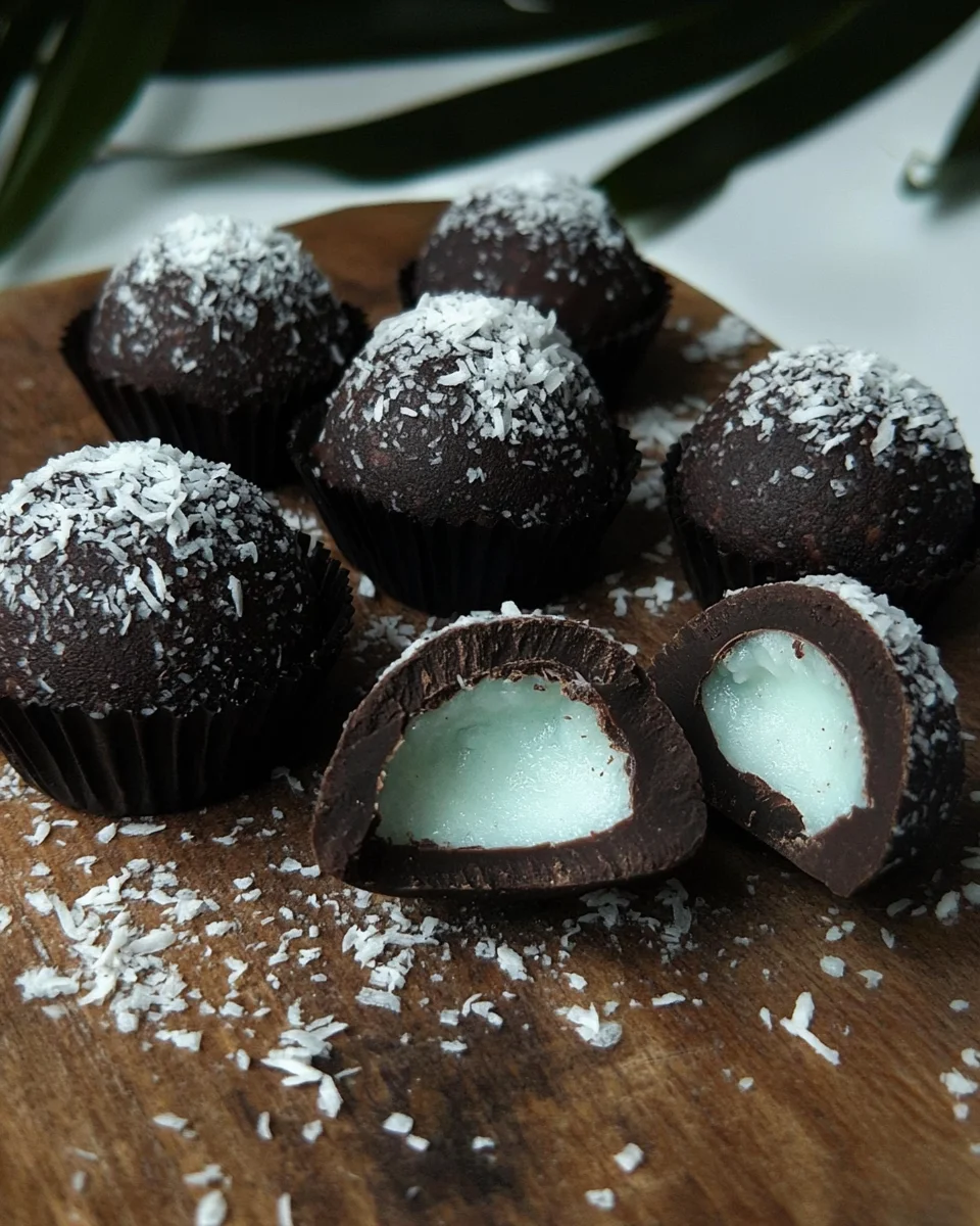 Bouchées Chocolatées Fourrées à la Crème de Coco — Sans Cuisson et 3 Ingrédients image 2