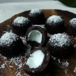 Bouchées Chocolatées Fourrées à la Crème de Coco — Sans Cuisson et 3 Ingrédients