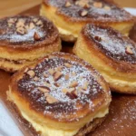 Bouchées de pain perdu farcies à la crème de noisettes
