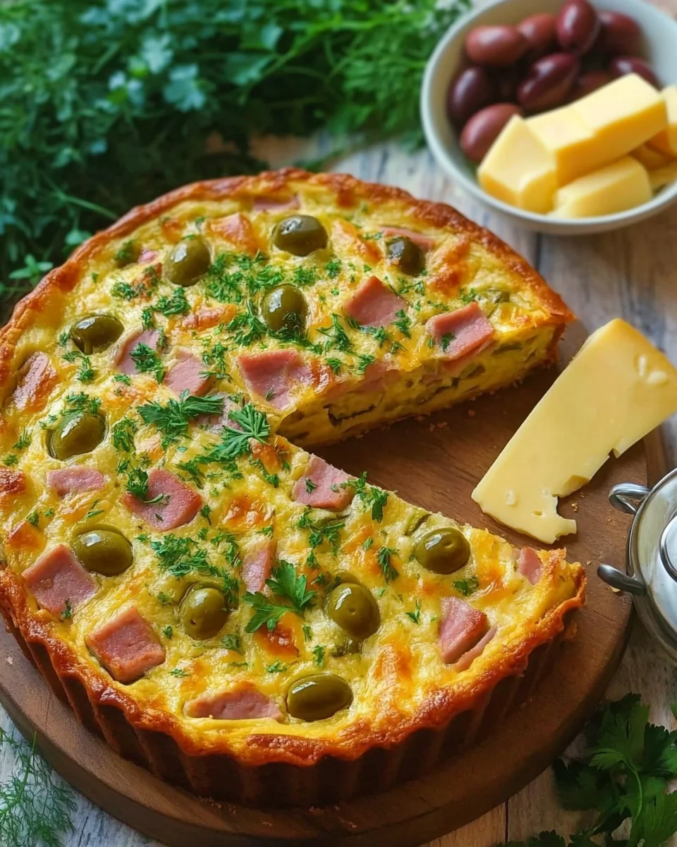 Cake Rustique au Jambon, Emmental et Olives Vertes image 2