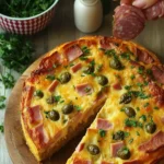 Cake Rustique au Jambon, Emmental et Olives Vertes