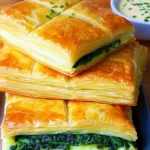 Carrés feuilletés aux épinards et au fromage