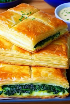 Carrés feuilletés aux épinards et au fromage