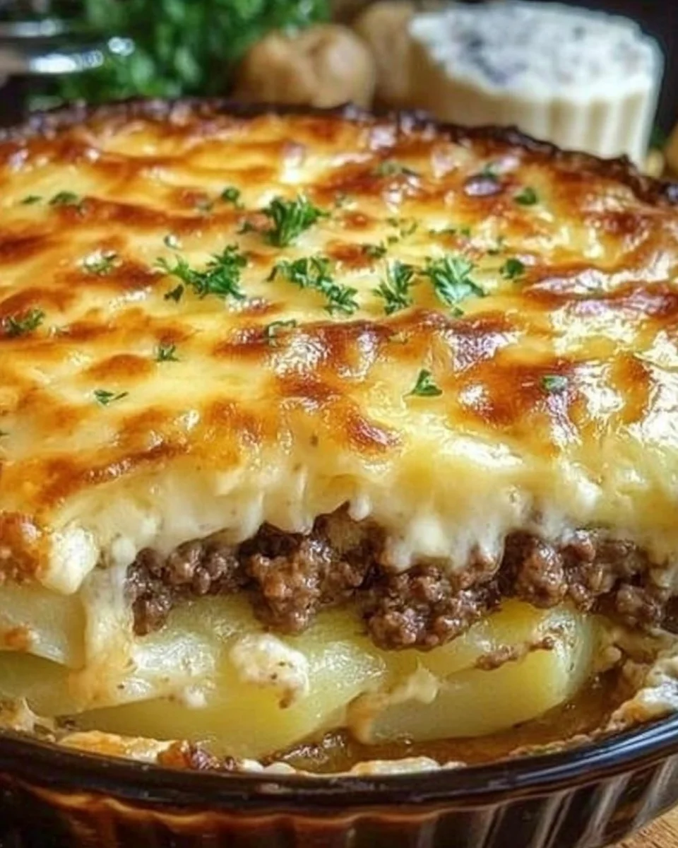 Casserole de Hamburgers aux Pommes de Terre et au Fromage