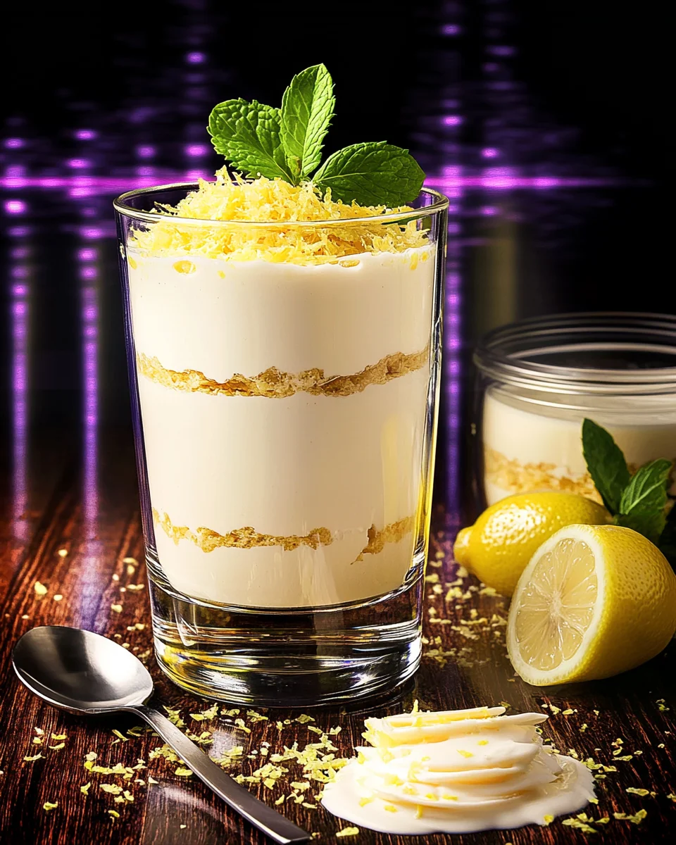 Charlotte crémeuse au citron servie en verre