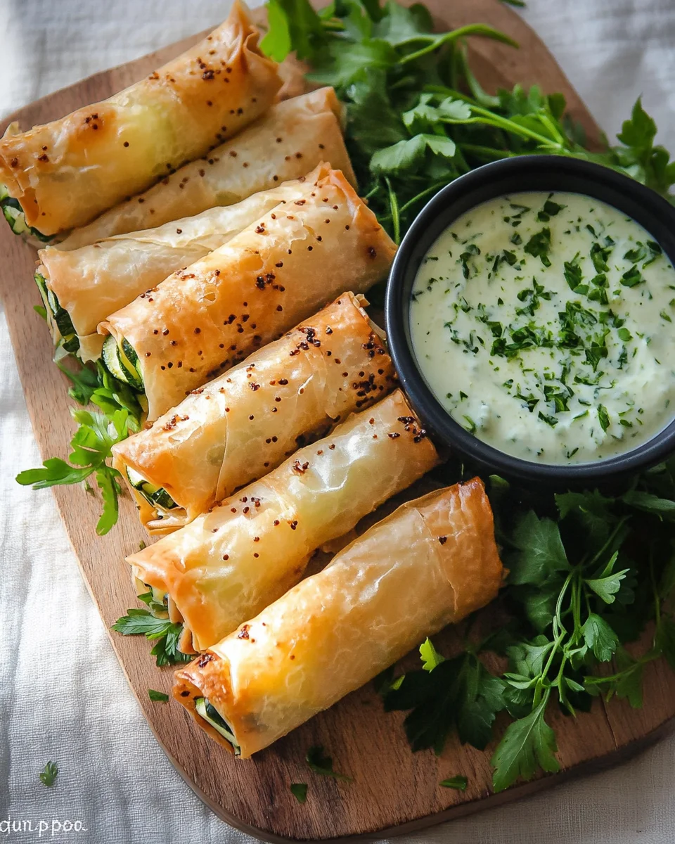 Cigares de pâte filo aux courgettes