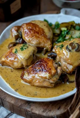 Coq à la moutarde aux cèpes