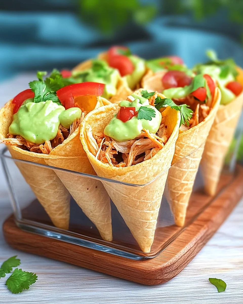 Cornets de Tortilla Croustillants au Poulet