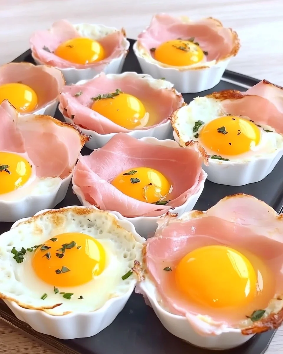 Coupelles de Jambon et Œufs – Un Petit-Déjeuner Facile et Délicieux