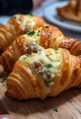 Croissants farcis à la saucisse et à la béchamel