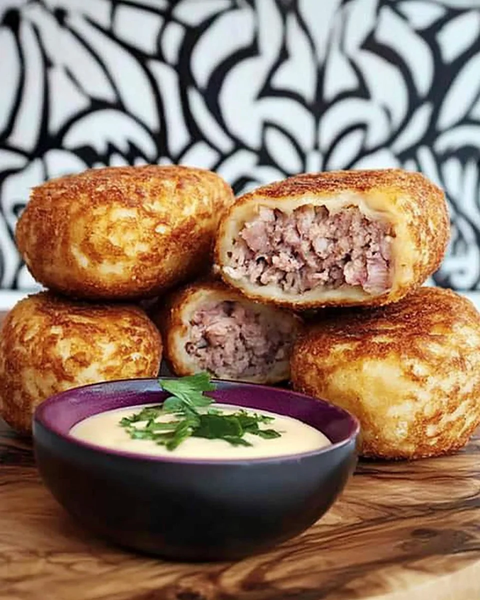 Croquettes de pommes de terre farcies à la viande hachée
