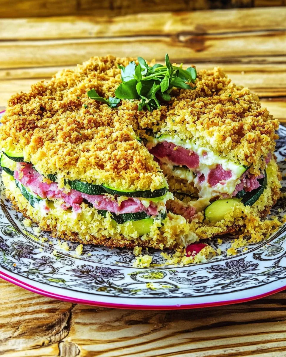 Crumble Salé au Speck, Courgettes et Stracchino