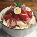 Dessert Fraises, Bananes et Crème Vanillée