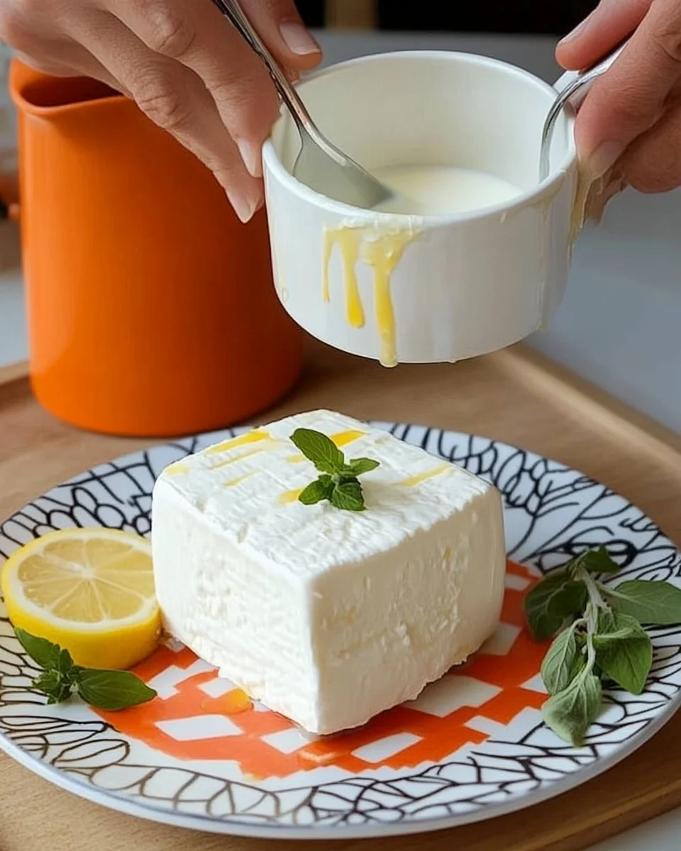 Fromage fait maison avec 1 litre de lait, un demi-citron et 1 yaourt image 2