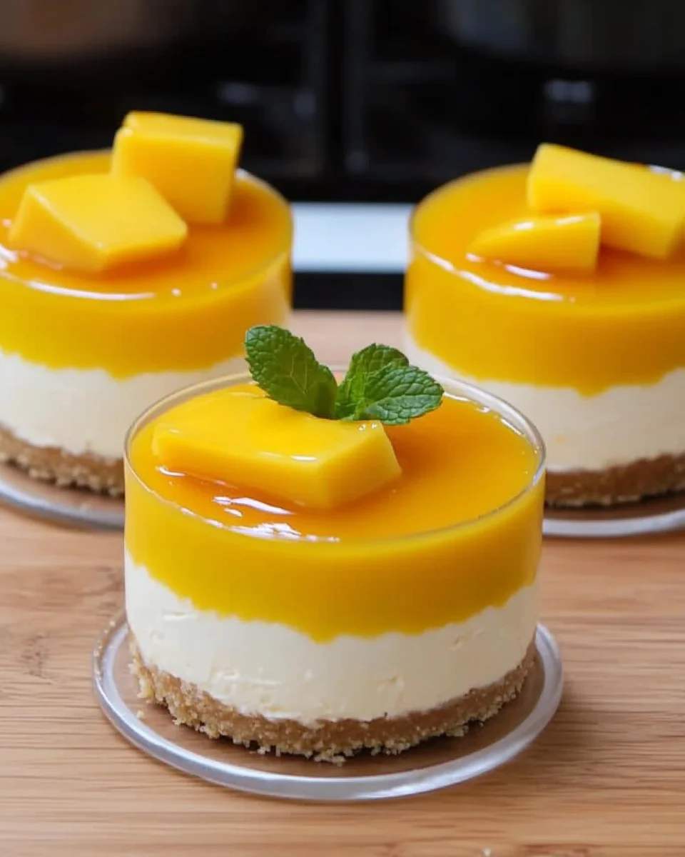 Gâteau au fromage et à la mangue, sans cuisson