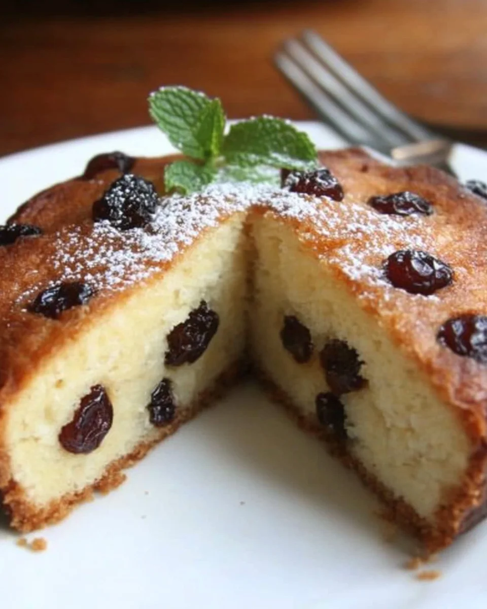 Gâteau de semoule aux raisins secs
