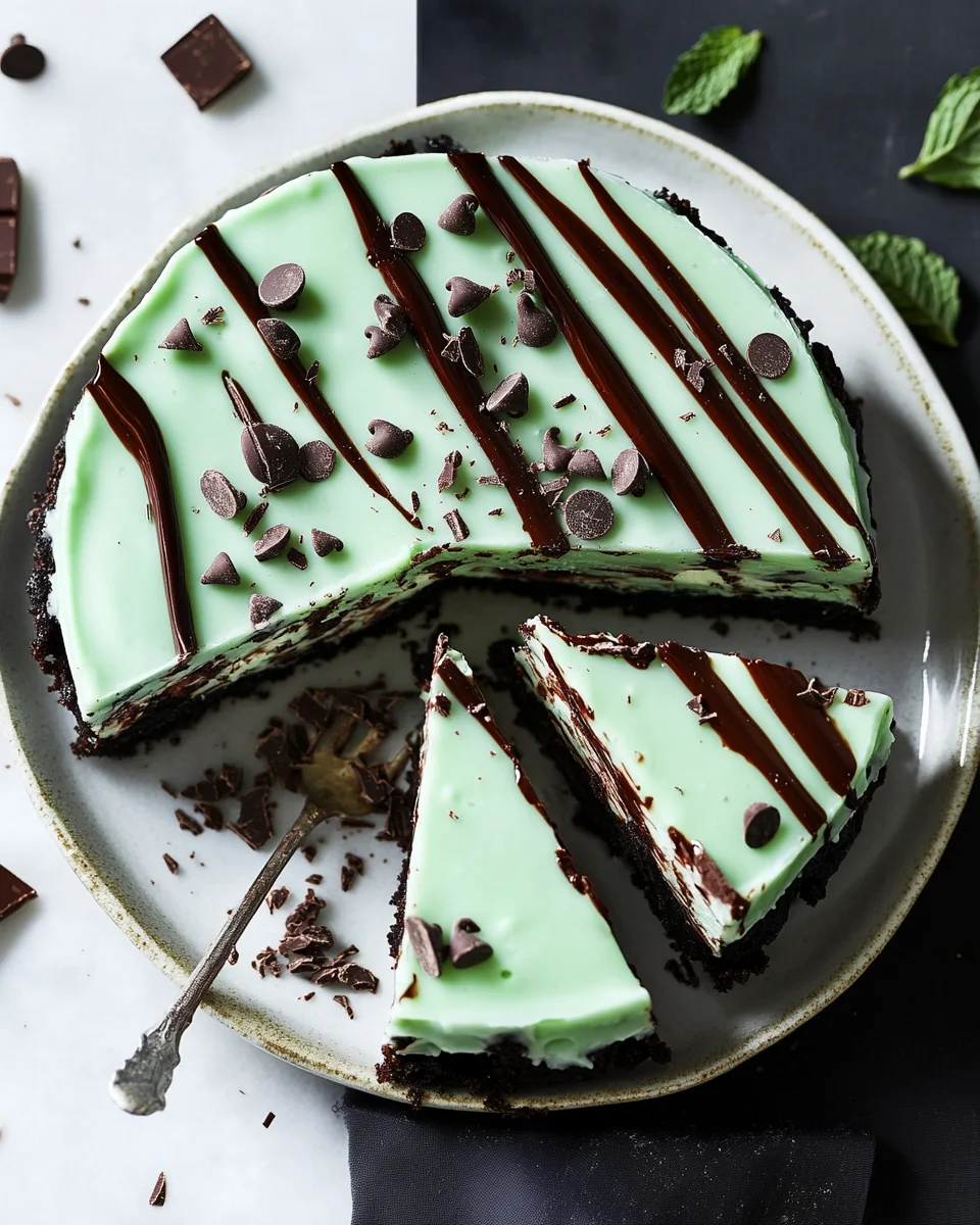 Gâteau glacé à la menthe et aux pépites de chocolat