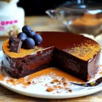 Gâteau à la ganache au chocolat noir sans cuisson – 2 ingrédients