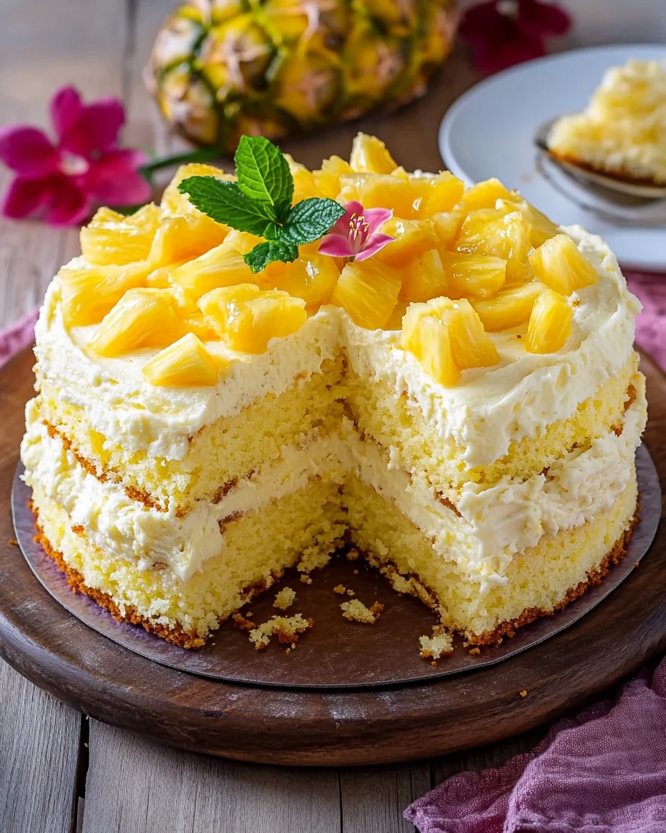 Gâteau mimosa à l'ananas