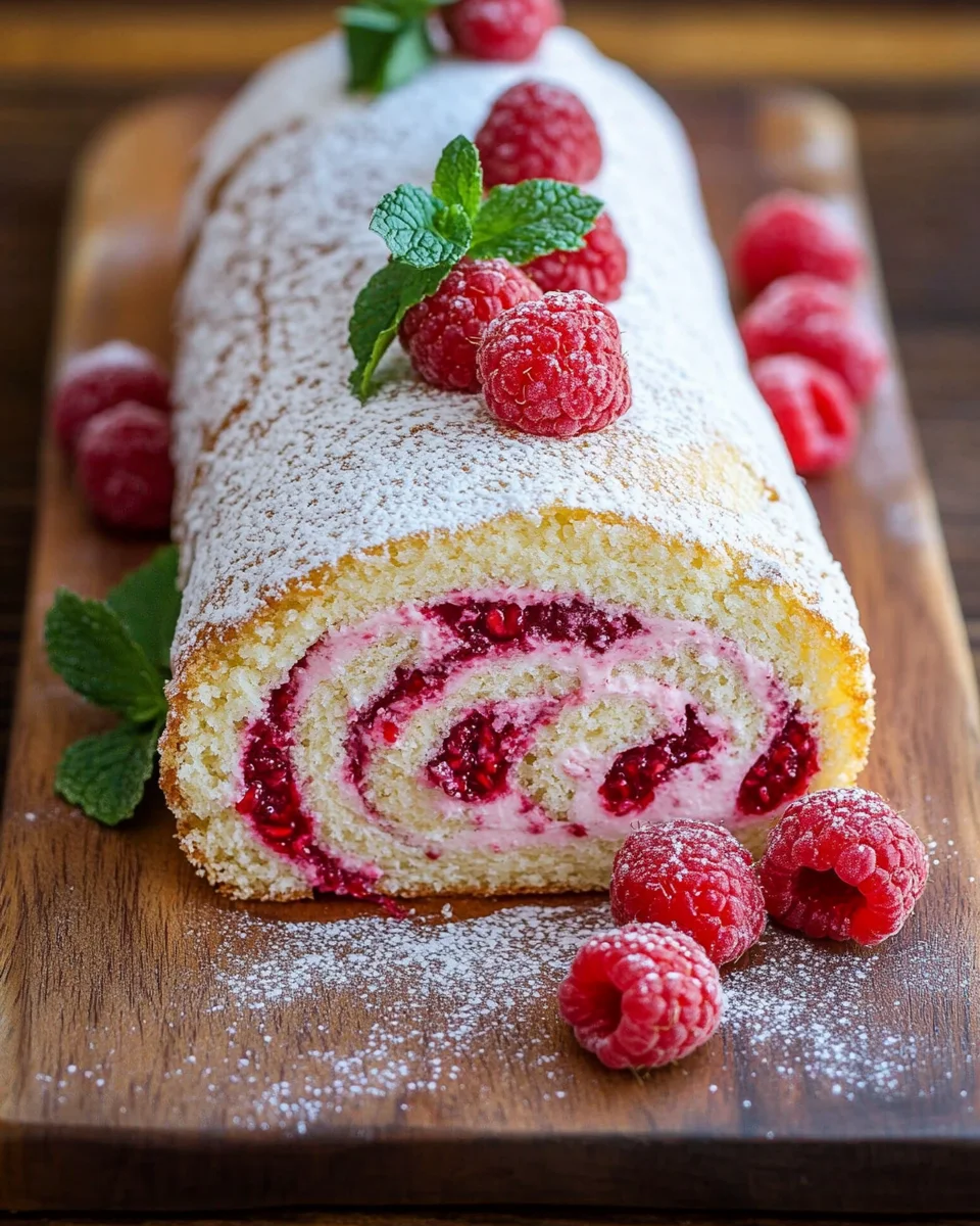 Gâteau Roulé aux Framboises