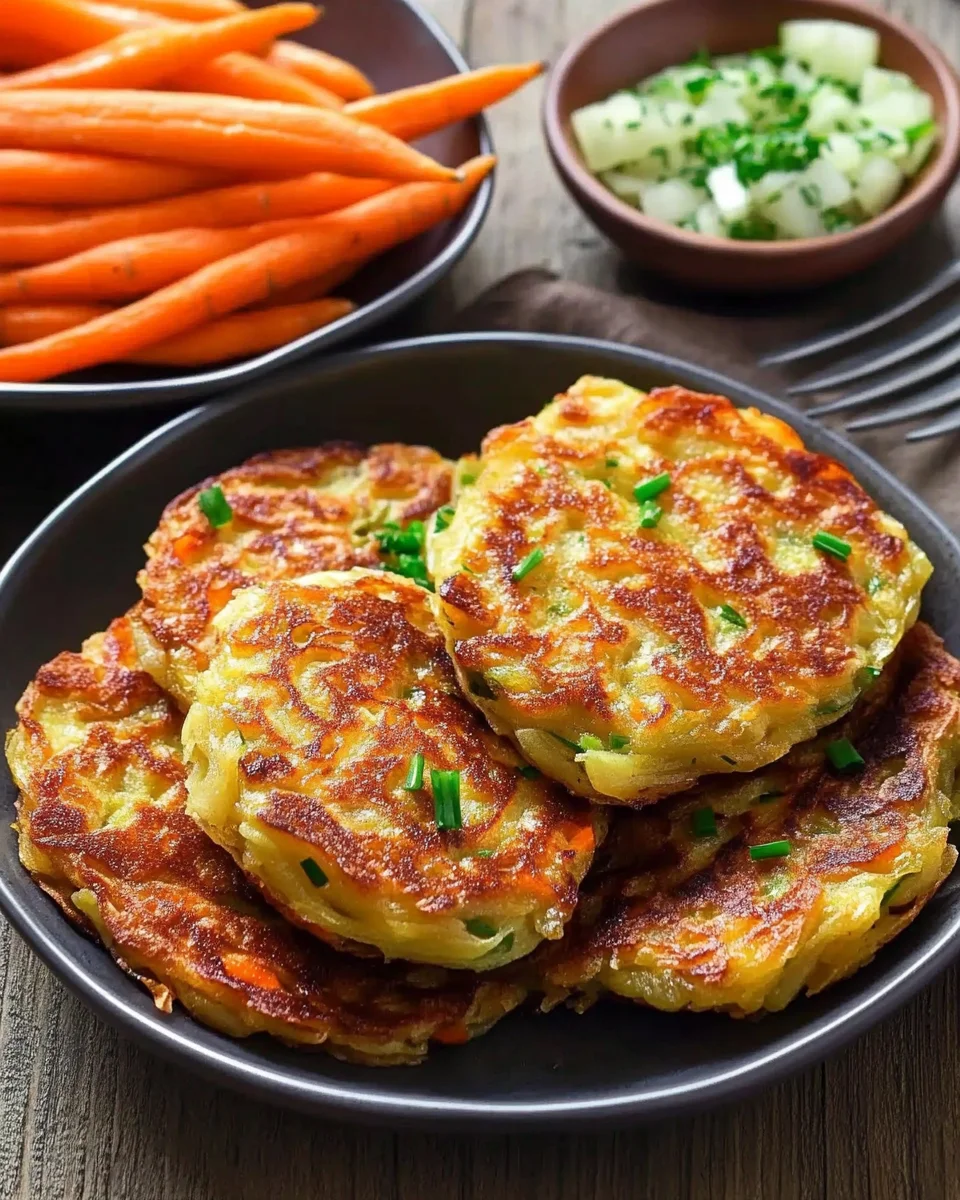Galettes de Pommes de Terre, Carottes et Oignons Verts : Une Recette Croustillante et Économique
