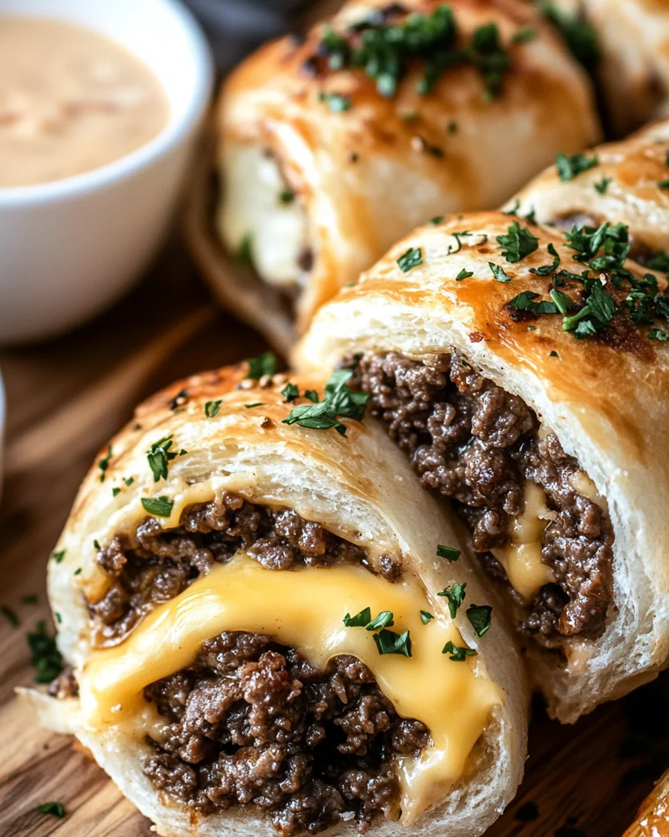 Garlic Butter Beef Cheeseburger Roll-Ups image 2