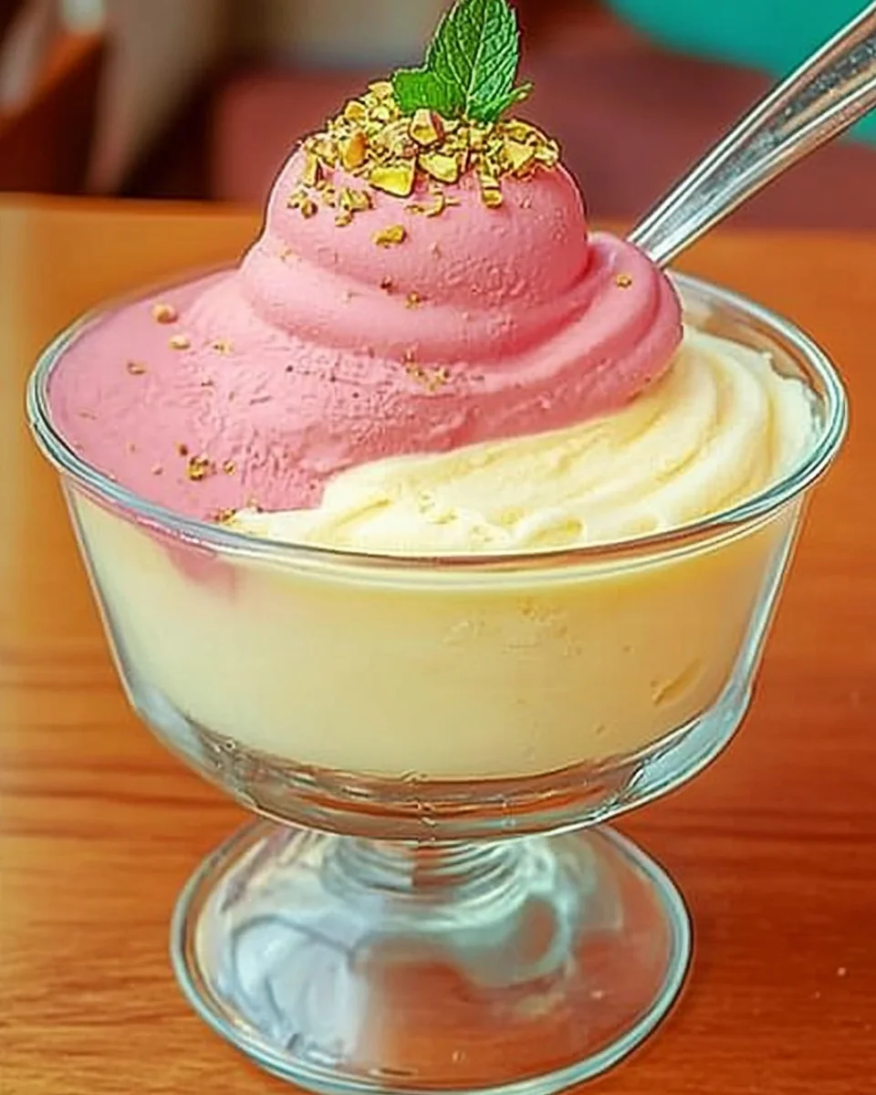 Glace Fraise-Vanille Bicolore : Une Texture Fantastique