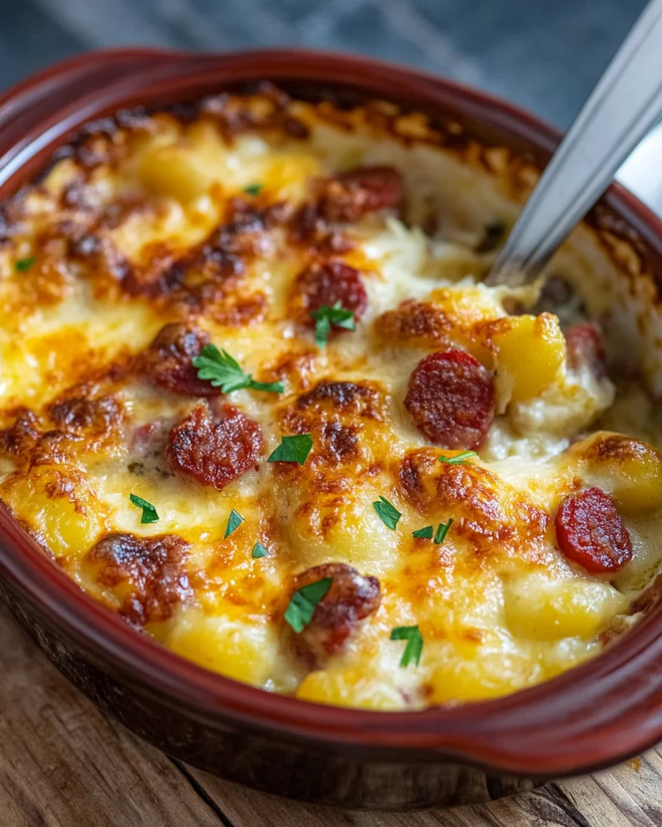 Gratin de gnocchis au chorizo