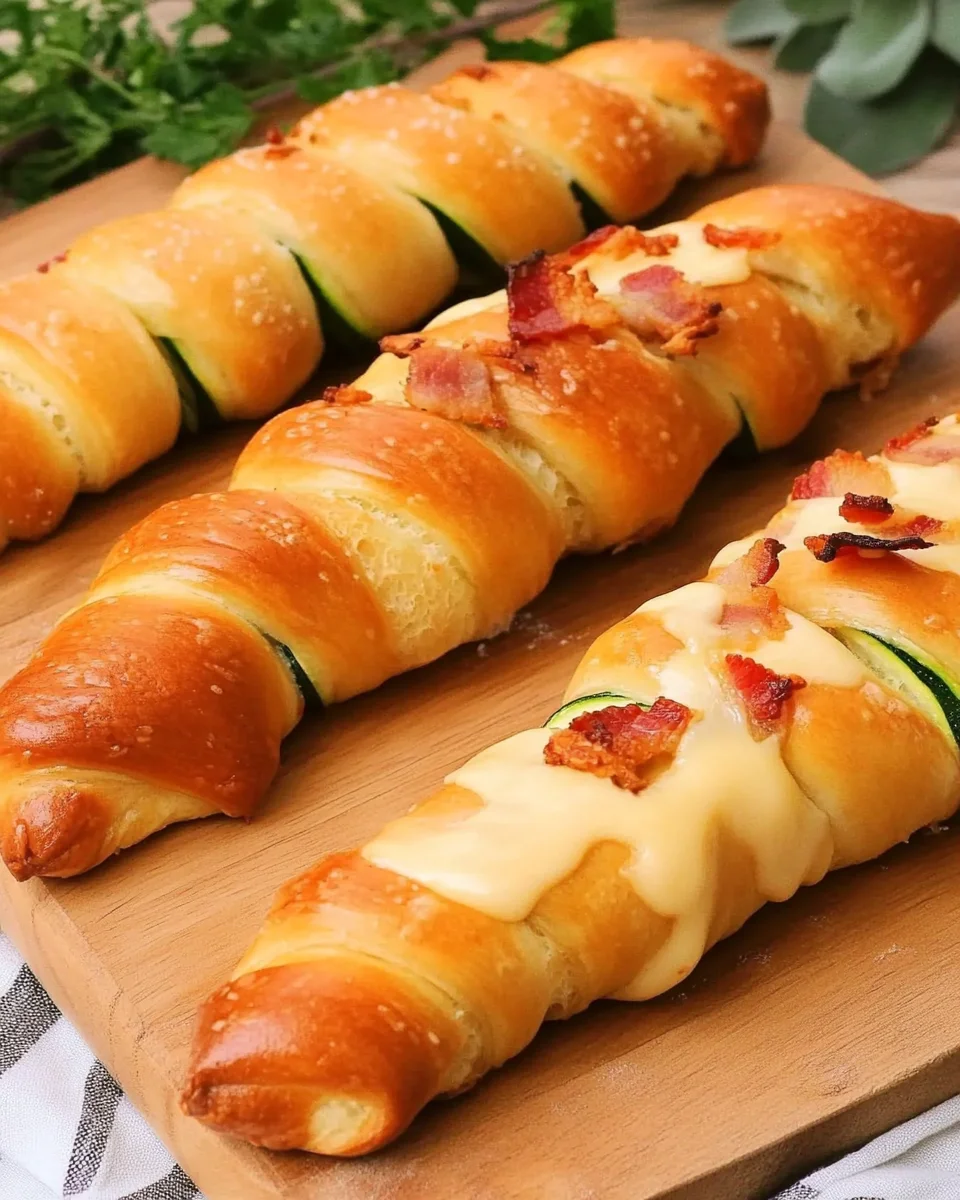 Gressins torsadés à la courgette, au fromage et au bacon