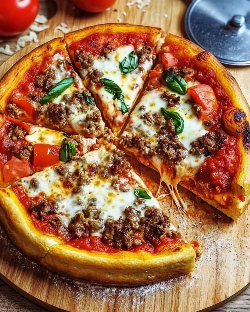 L’Authentique Pizza Deep-Dish de Chicago à la Viande