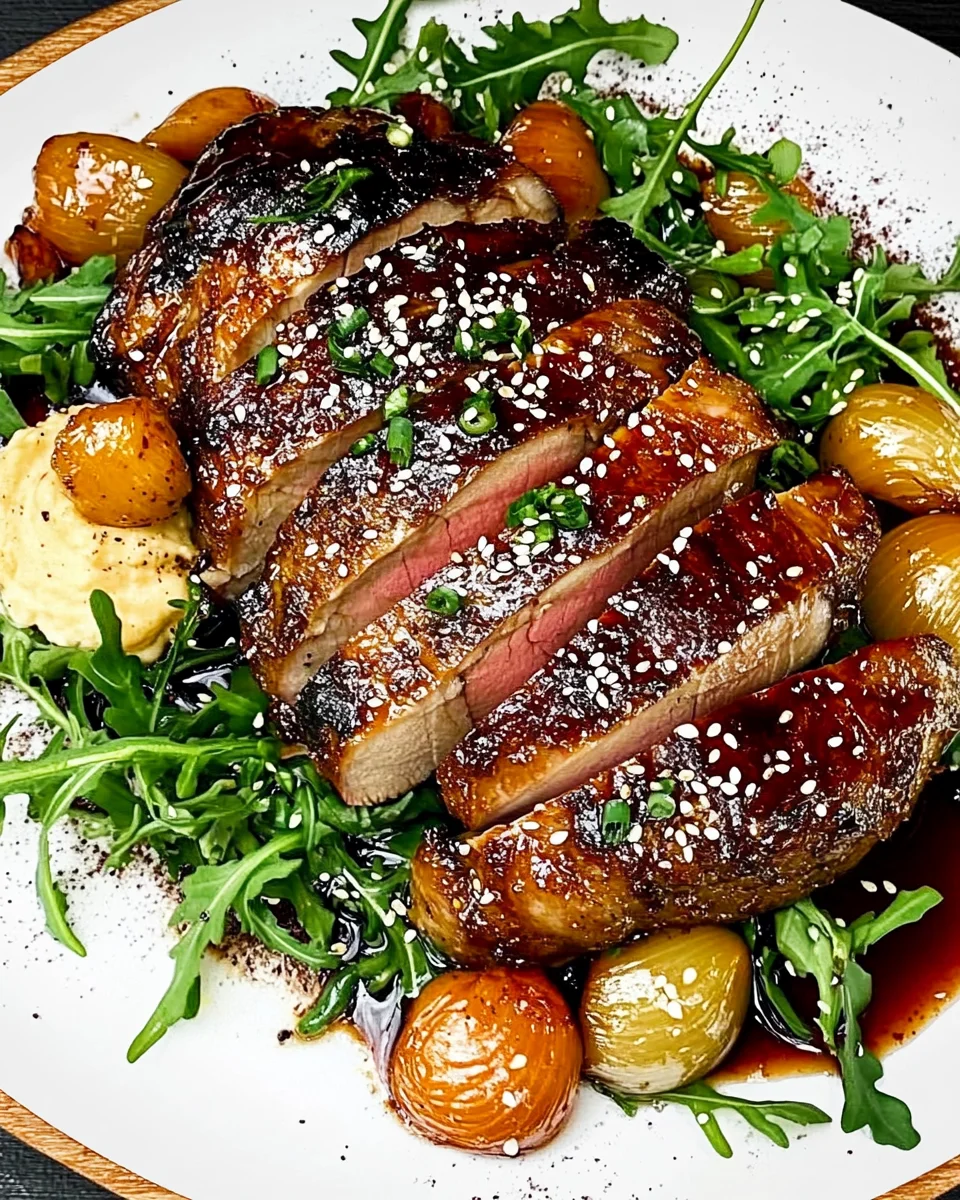 Magret de canard et son confit d’oignons à la sauce soja sucrée !