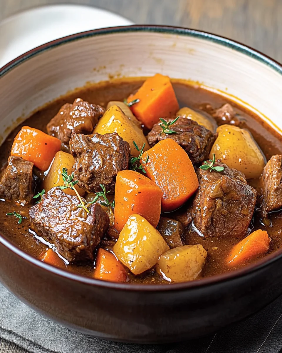 Mijoté de boeuf aux légumes-racines et à l’érable